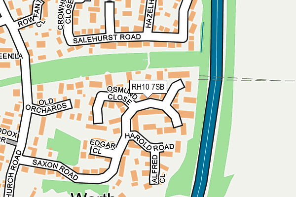 RH10 7SB map - OS OpenMap – Local (Ordnance Survey)