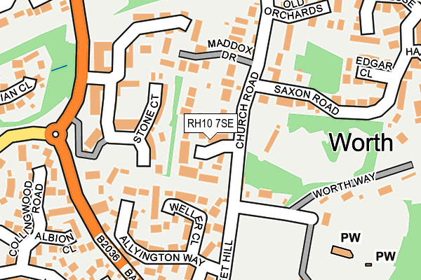 RH10 7SE map - OS OpenMap – Local (Ordnance Survey)