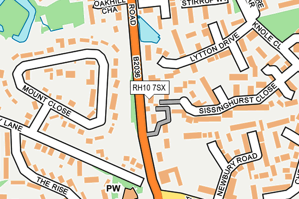 RH10 7SX map - OS OpenMap – Local (Ordnance Survey)
