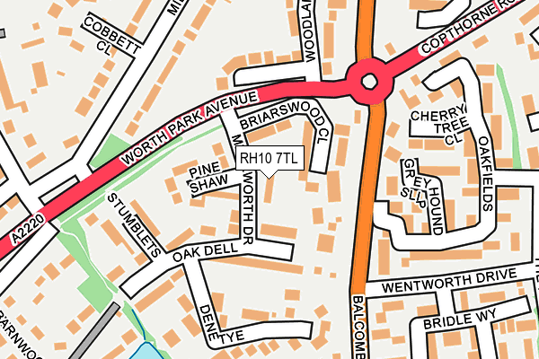 RH10 7TL map - OS OpenMap – Local (Ordnance Survey)