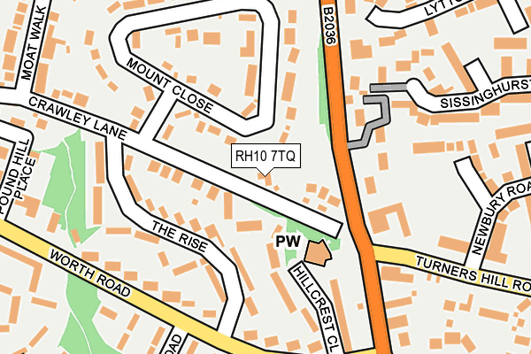 RH10 7TQ map - OS OpenMap – Local (Ordnance Survey)