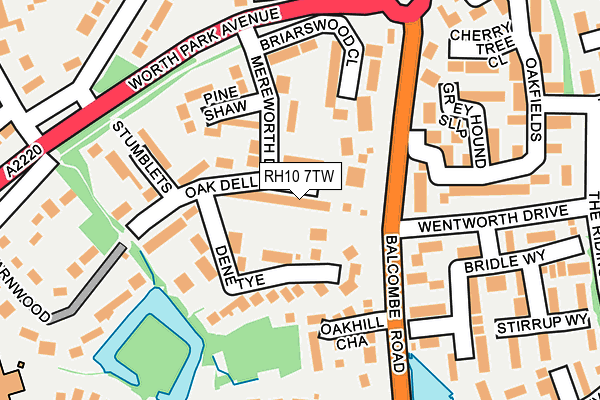 RH10 7TW map - OS OpenMap – Local (Ordnance Survey)
