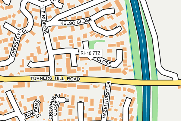 RH10 7TZ map - OS OpenMap – Local (Ordnance Survey)