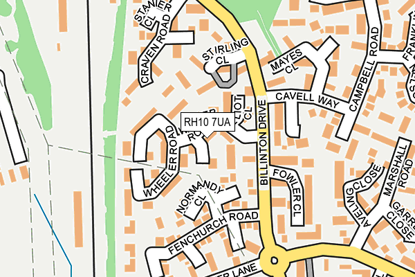 RH10 7UA map - OS OpenMap – Local (Ordnance Survey)