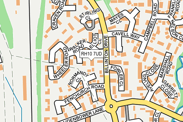 RH10 7UD map - OS OpenMap – Local (Ordnance Survey)