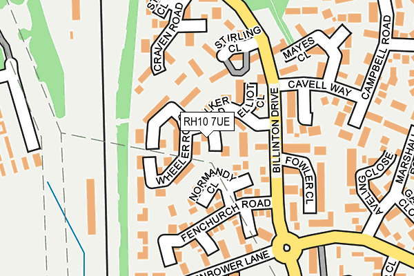 RH10 7UE map - OS OpenMap – Local (Ordnance Survey)