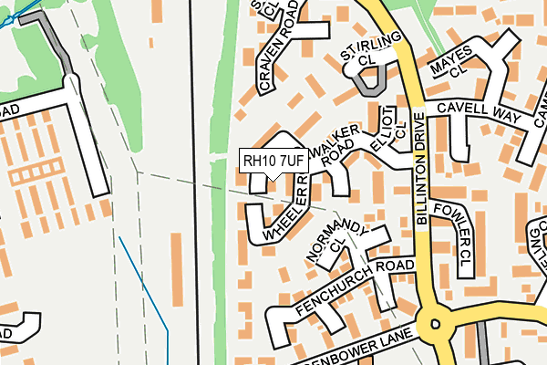 RH10 7UF map - OS OpenMap – Local (Ordnance Survey)