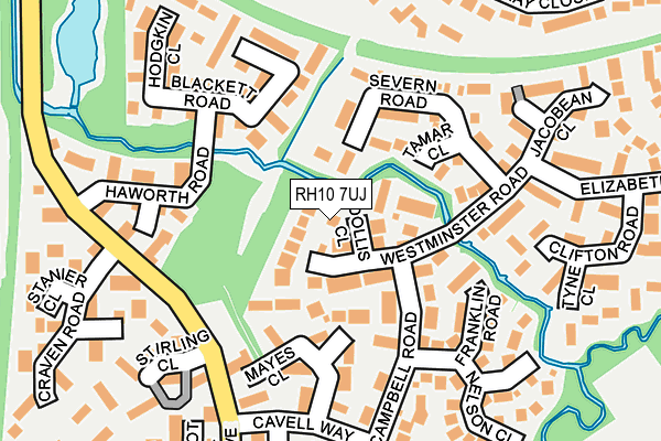 RH10 7UJ map - OS OpenMap – Local (Ordnance Survey)