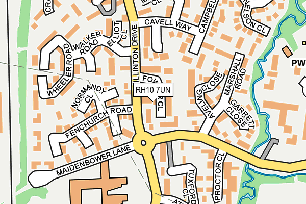 RH10 7UN map - OS OpenMap – Local (Ordnance Survey)