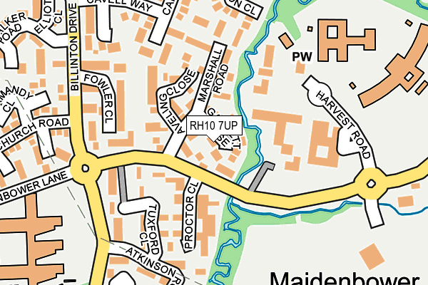 RH10 7UP map - OS OpenMap – Local (Ordnance Survey)