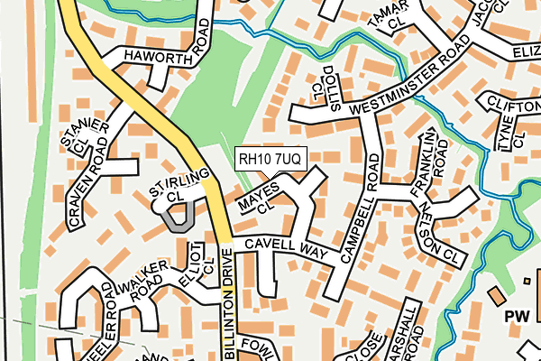 RH10 7UQ map - OS OpenMap – Local (Ordnance Survey)
