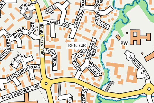 RH10 7UR map - OS OpenMap – Local (Ordnance Survey)