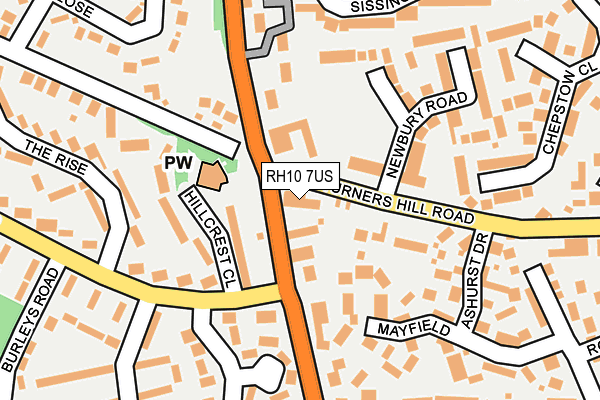 RH10 7US map - OS OpenMap – Local (Ordnance Survey)