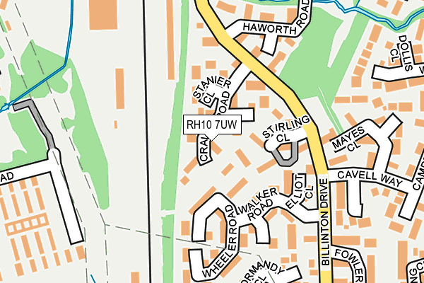 RH10 7UW map - OS OpenMap – Local (Ordnance Survey)