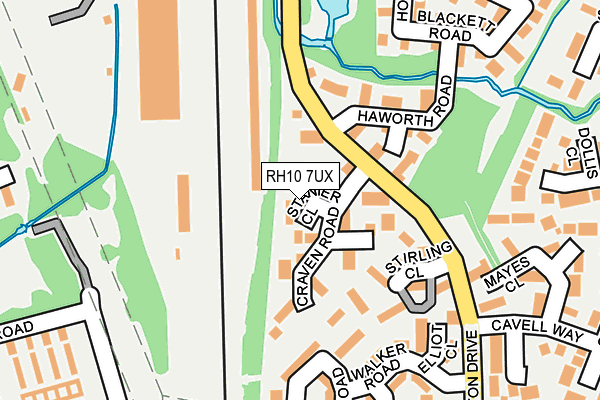 RH10 7UX map - OS OpenMap – Local (Ordnance Survey)