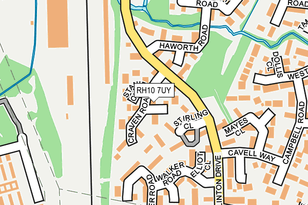 RH10 7UY map - OS OpenMap – Local (Ordnance Survey)