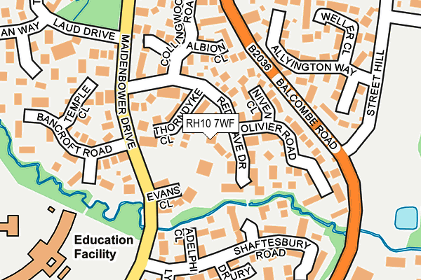RH10 7WF map - OS OpenMap – Local (Ordnance Survey)