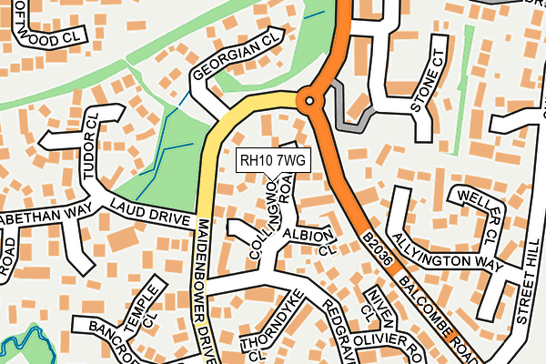 RH10 7WG map - OS OpenMap – Local (Ordnance Survey)