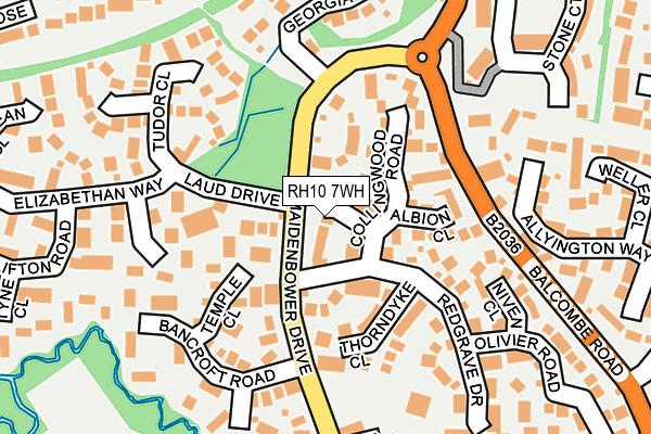 RH10 7WH map - OS OpenMap – Local (Ordnance Survey)