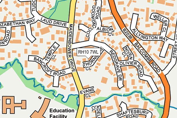 RH10 7WL map - OS OpenMap – Local (Ordnance Survey)