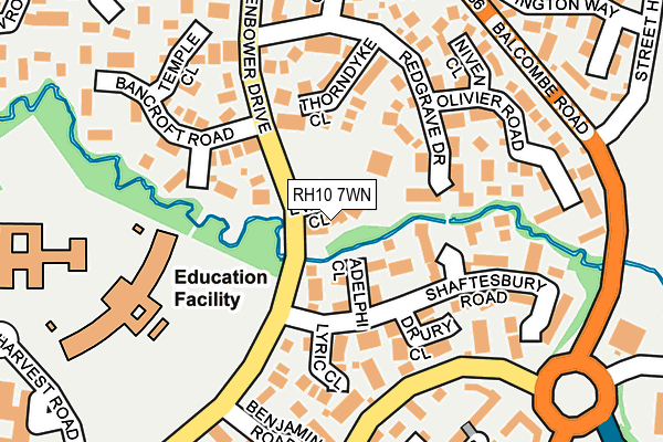 RH10 7WN map - OS OpenMap – Local (Ordnance Survey)