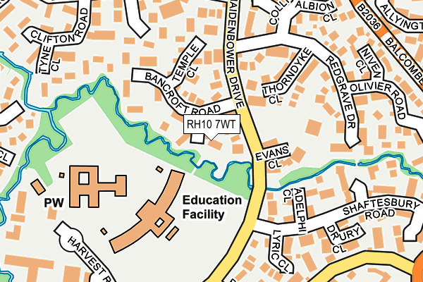 RH10 7WT map - OS OpenMap – Local (Ordnance Survey)