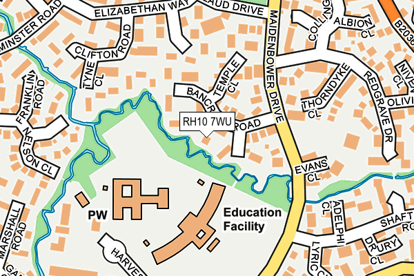 RH10 7WU map - OS OpenMap – Local (Ordnance Survey)