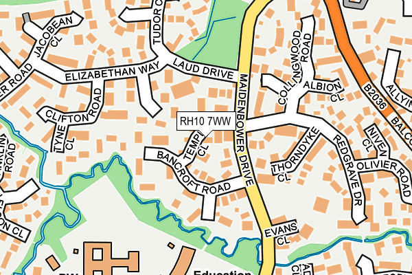 RH10 7WW map - OS OpenMap – Local (Ordnance Survey)