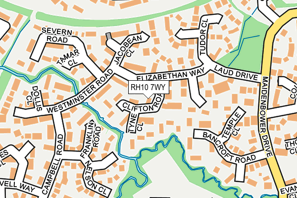 RH10 7WY map - OS OpenMap – Local (Ordnance Survey)