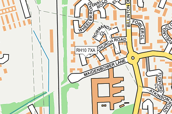 RH10 7XA map - OS OpenMap – Local (Ordnance Survey)