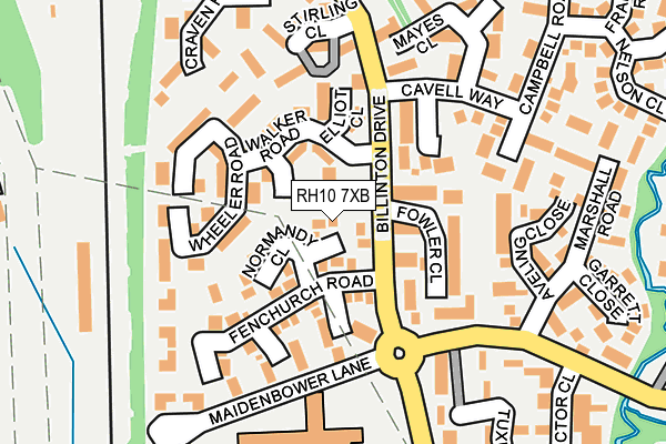 RH10 7XB map - OS OpenMap – Local (Ordnance Survey)