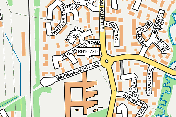 RH10 7XD map - OS OpenMap – Local (Ordnance Survey)