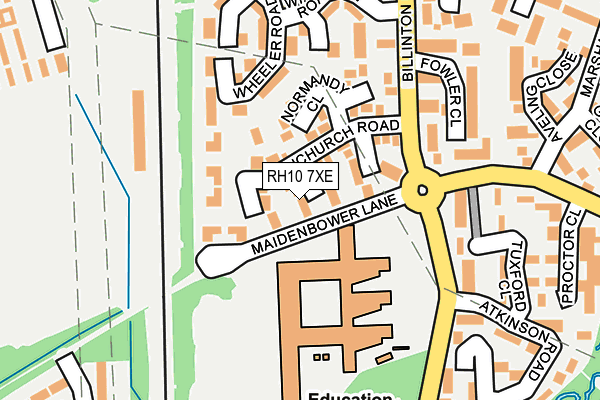 RH10 7XE map - OS OpenMap – Local (Ordnance Survey)