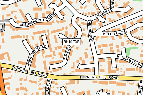 RH10 7XF map - OS OpenMap – Local (Ordnance Survey)