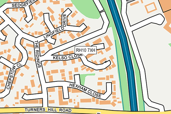 RH10 7XH map - OS OpenMap – Local (Ordnance Survey)