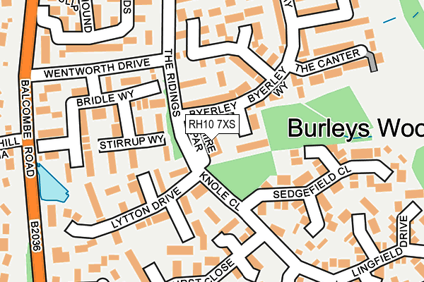 RH10 7XS map - OS OpenMap – Local (Ordnance Survey)