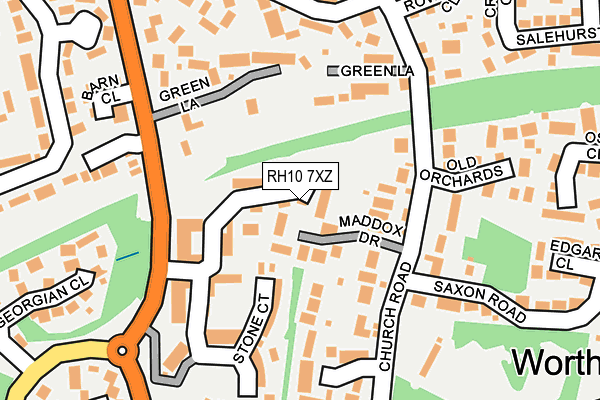 RH10 7XZ map - OS OpenMap – Local (Ordnance Survey)