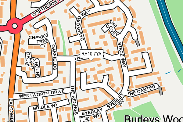 RH10 7YA map - OS OpenMap – Local (Ordnance Survey)