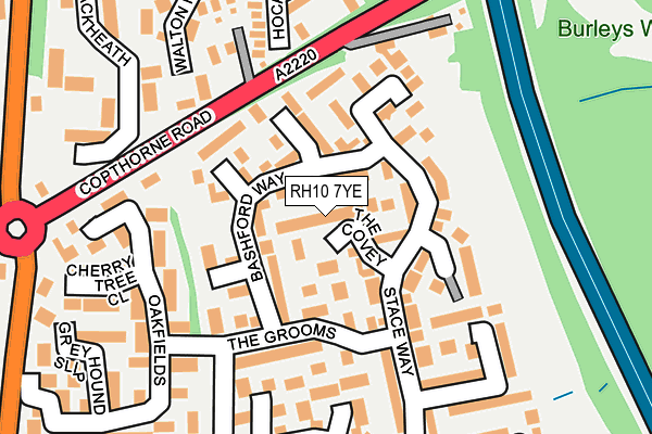 RH10 7YE map - OS OpenMap – Local (Ordnance Survey)