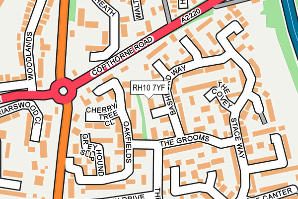 RH10 7YF map - OS OpenMap – Local (Ordnance Survey)