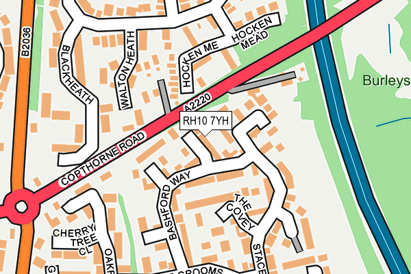 RH10 7YH map - OS OpenMap – Local (Ordnance Survey)