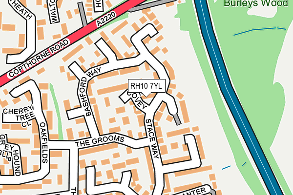 RH10 7YL map - OS OpenMap – Local (Ordnance Survey)