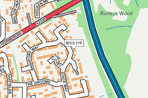 RH10 7YP map - OS OpenMap – Local (Ordnance Survey)