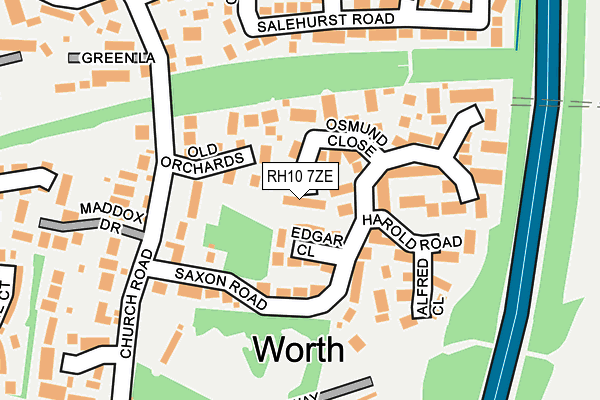 RH10 7ZE map - OS OpenMap – Local (Ordnance Survey)