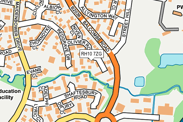 RH10 7ZG map - OS OpenMap – Local (Ordnance Survey)
