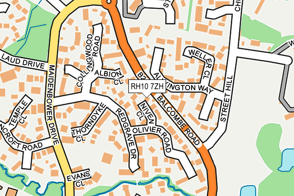RH10 7ZH map - OS OpenMap – Local (Ordnance Survey)