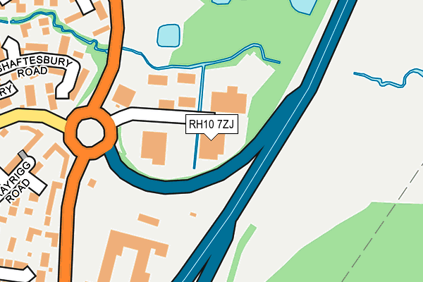 RH10 7ZJ map - OS OpenMap – Local (Ordnance Survey)