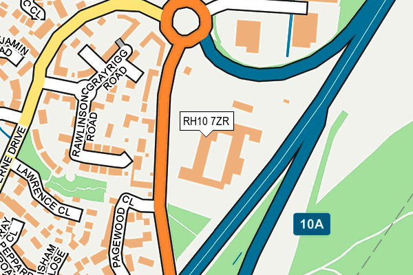 RH10 7ZR map - OS OpenMap – Local (Ordnance Survey)