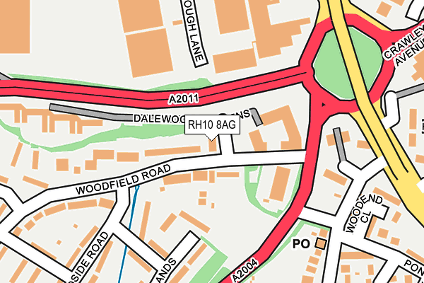 RH10 8AG map - OS OpenMap – Local (Ordnance Survey)