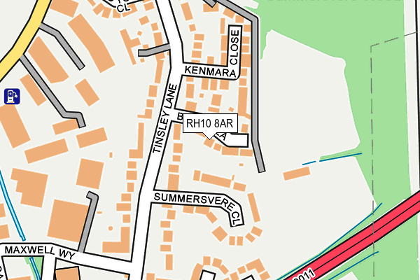 RH10 8AR map - OS OpenMap – Local (Ordnance Survey)